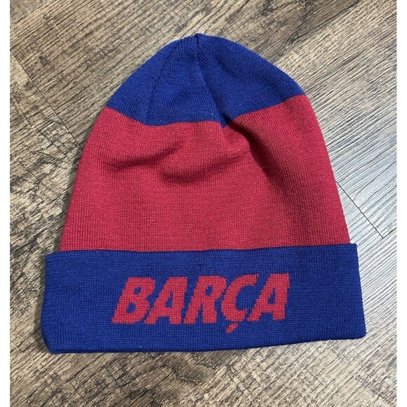 Nike FC Barcelona Beanie Hat Barça Dri-FIT Knit Red Blue Soccer One Size‎ OSFM - Picture 1 of 11